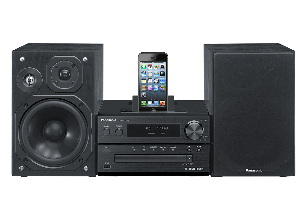 Panasonic SCPMX7DBEBK 120W DAB+ CD Micro Stereo System Integrated iPod